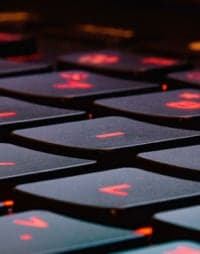 laptop keyboard with red backlight
